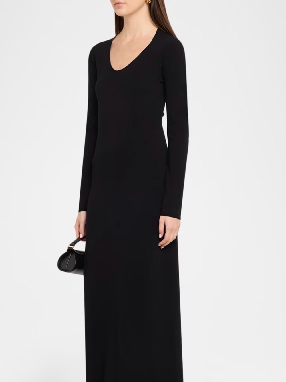 LAFAYETTE 148: Black V-Neck Maxi Dress-LIKE NEW